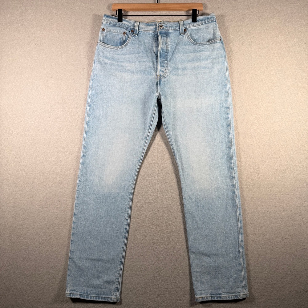 Levis 501 Original Fit Light Wash Stretch Denim Jeans 33x30 12501-0326 Mens